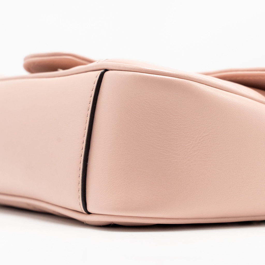 GUCCI SMALL GG MARMONT SHOULDER BAG CALFSKIN PINK GHW