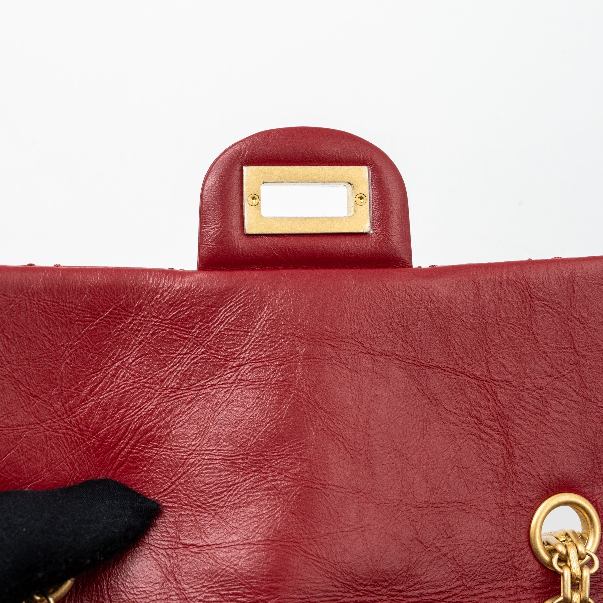 CHANEL MINI 2.55 REISSUE FLAP BAG AGED CALFSKIN RED GHW