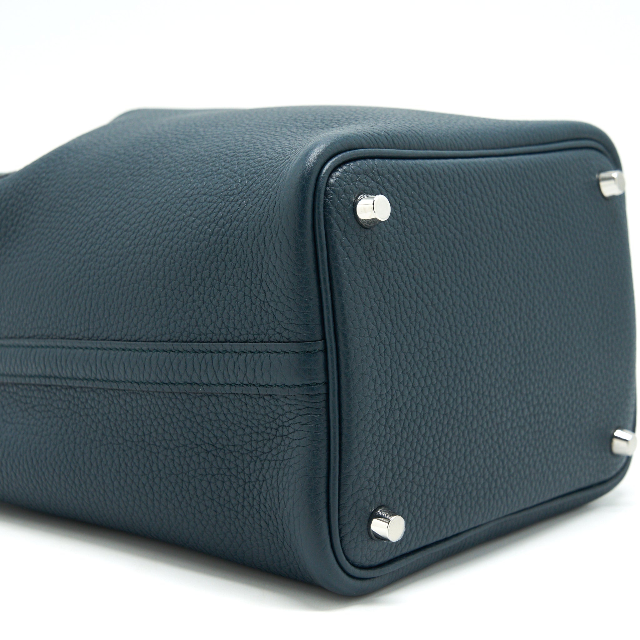 HERMES PICOTIN 18 TOUCH BAG WITH ALLIGATOR HANDLE VERT CYPRES SHW