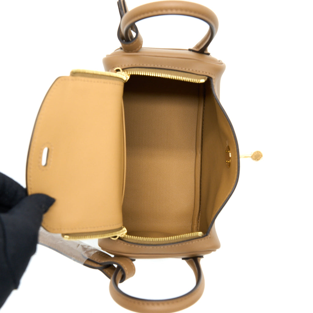 HERMES MINI LINDY SWIFT ALEZAN / BISCUIT GHW