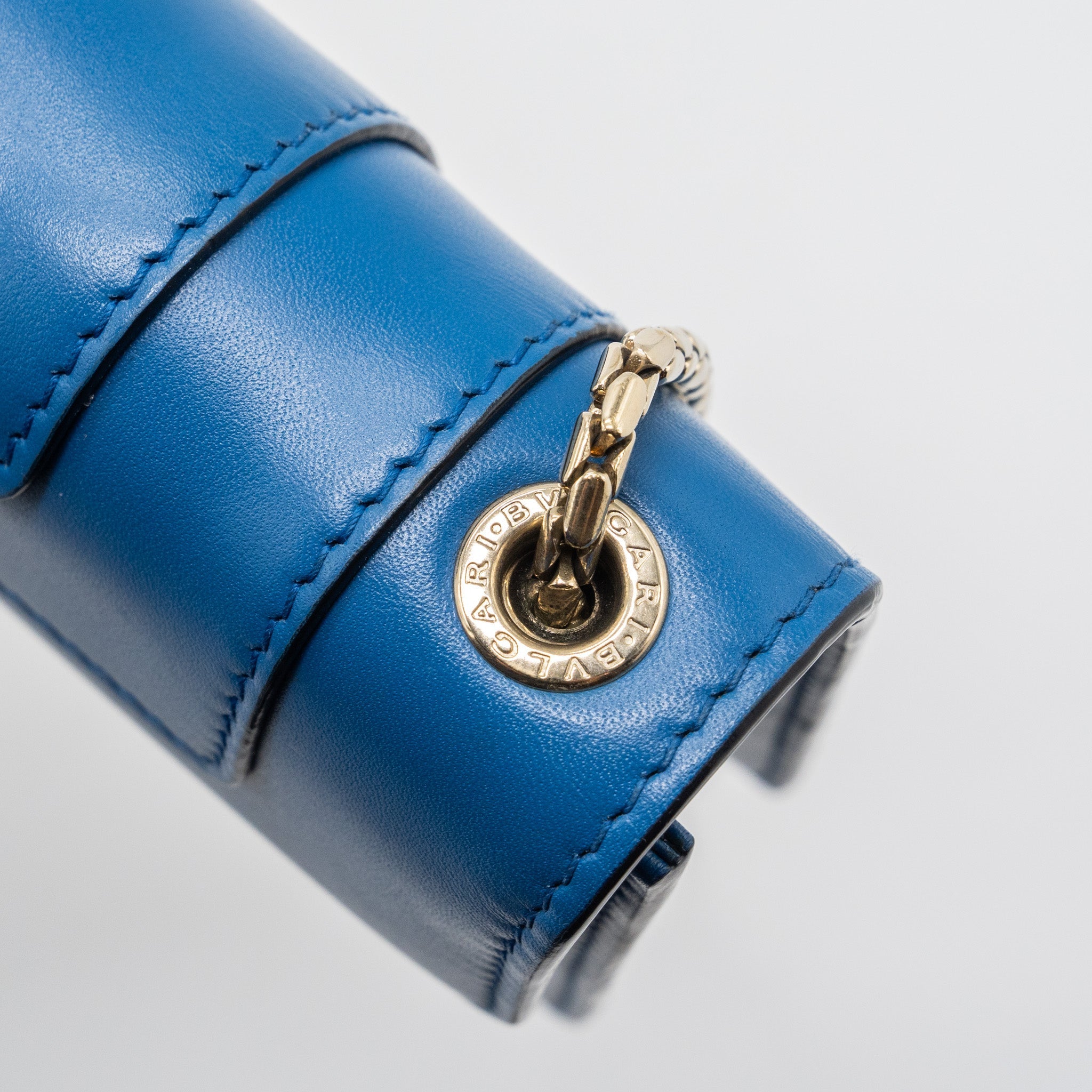BVLGARI SERPENTI FOREVER FLAP CHAIN BAG CALFSKIN BLUE LGHW