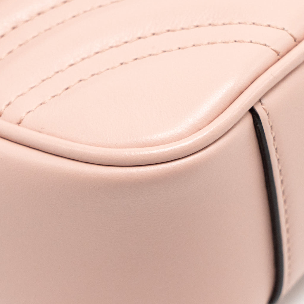 GUCCI SMALL GG MARMONT SHOULDER BAG CALFSKIN PINK GHW