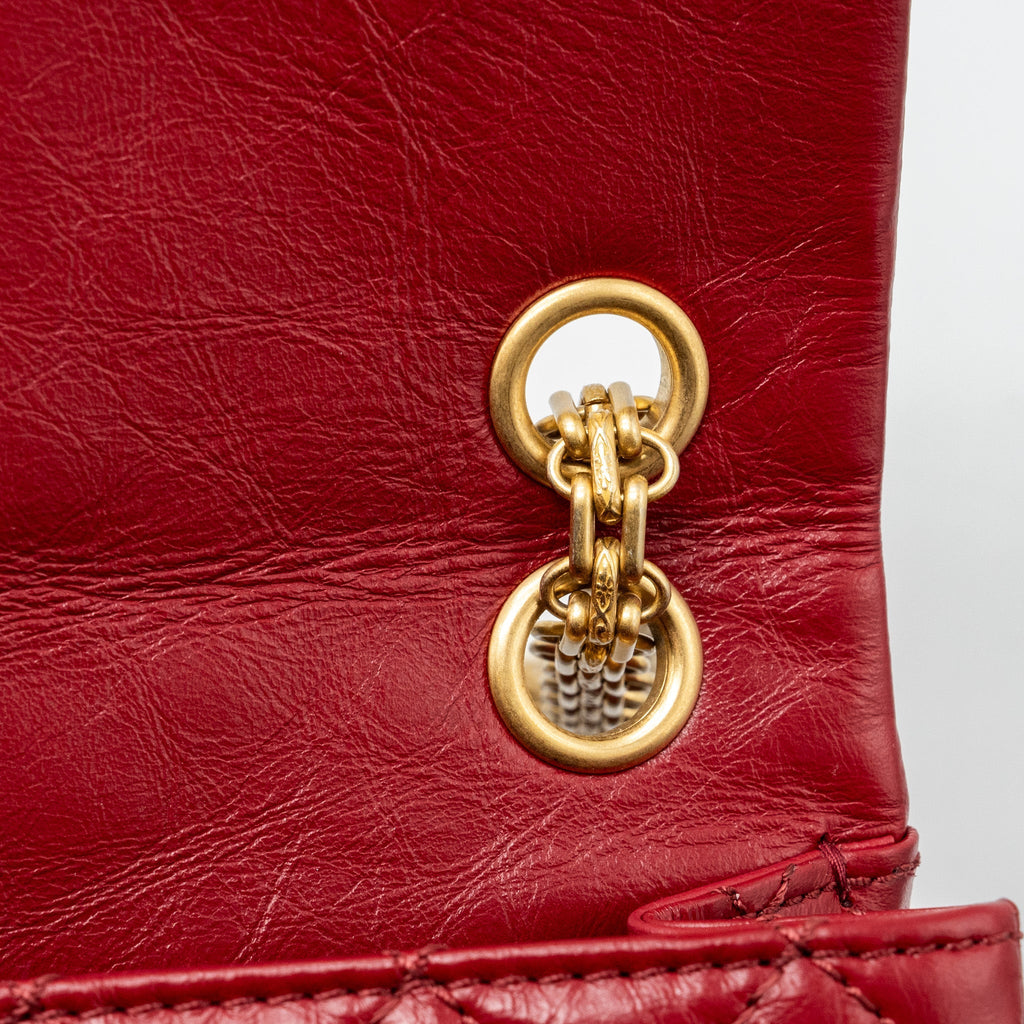 CHANEL MINI 2.55 REISSUE FLAP BAG AGED CALFSKIN RED GHW