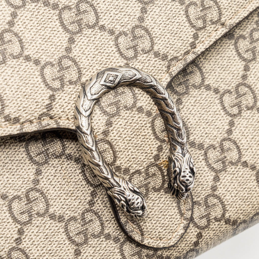 GUCCI DIONYSUS WALLET ON CHAIN GG SUPREME CANVAS / LEATHER BEIGE SHW