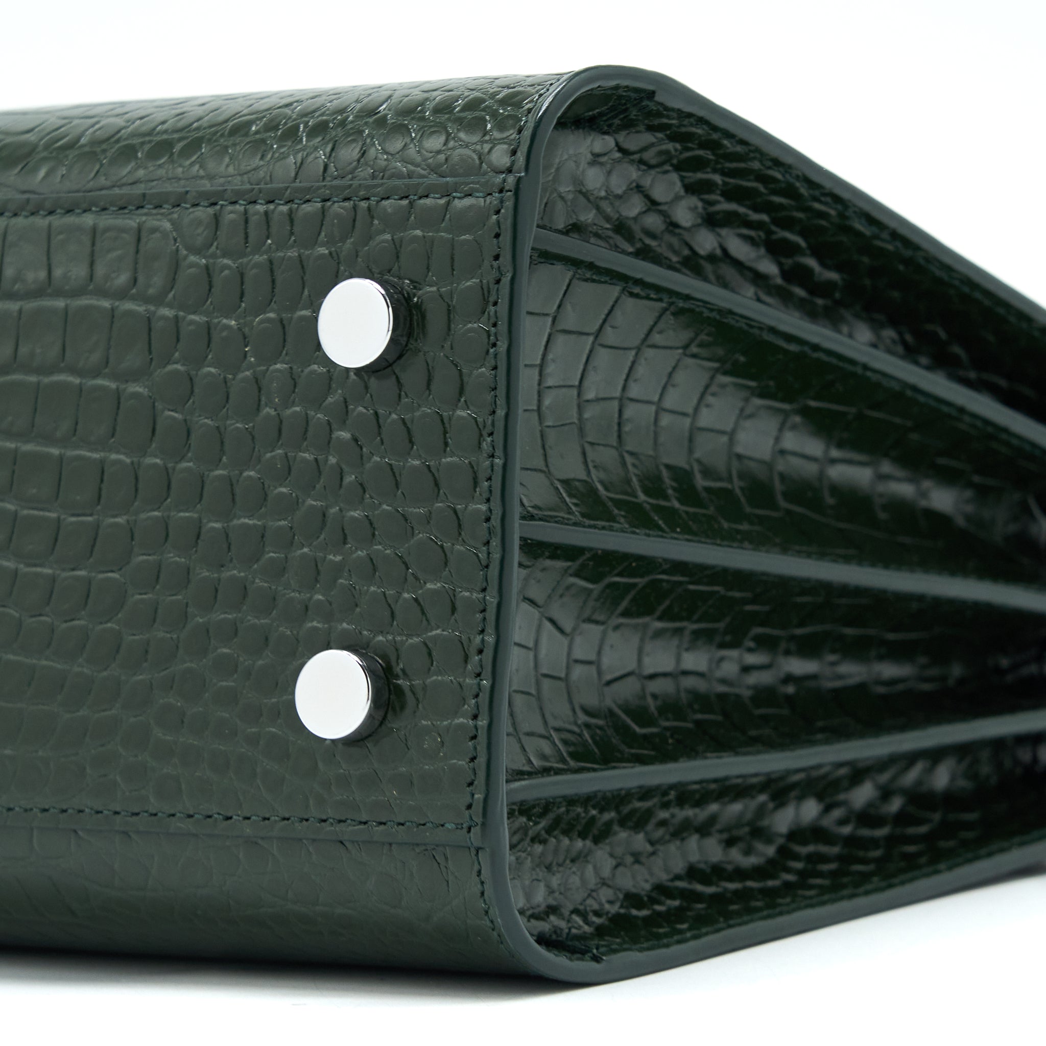 SAINT LAURENT BABY SAC DE JOUR CROC EMBOSSED DARK GREEN SHW