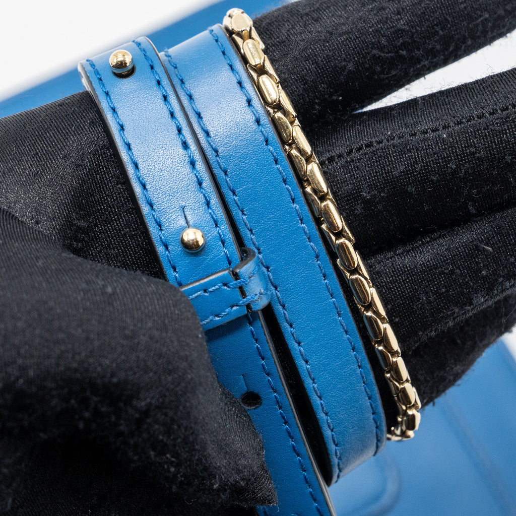 BVLGARI SERPENTI FOREVER FLAP CHAIN BAG CALFSKIN BLUE LGHW