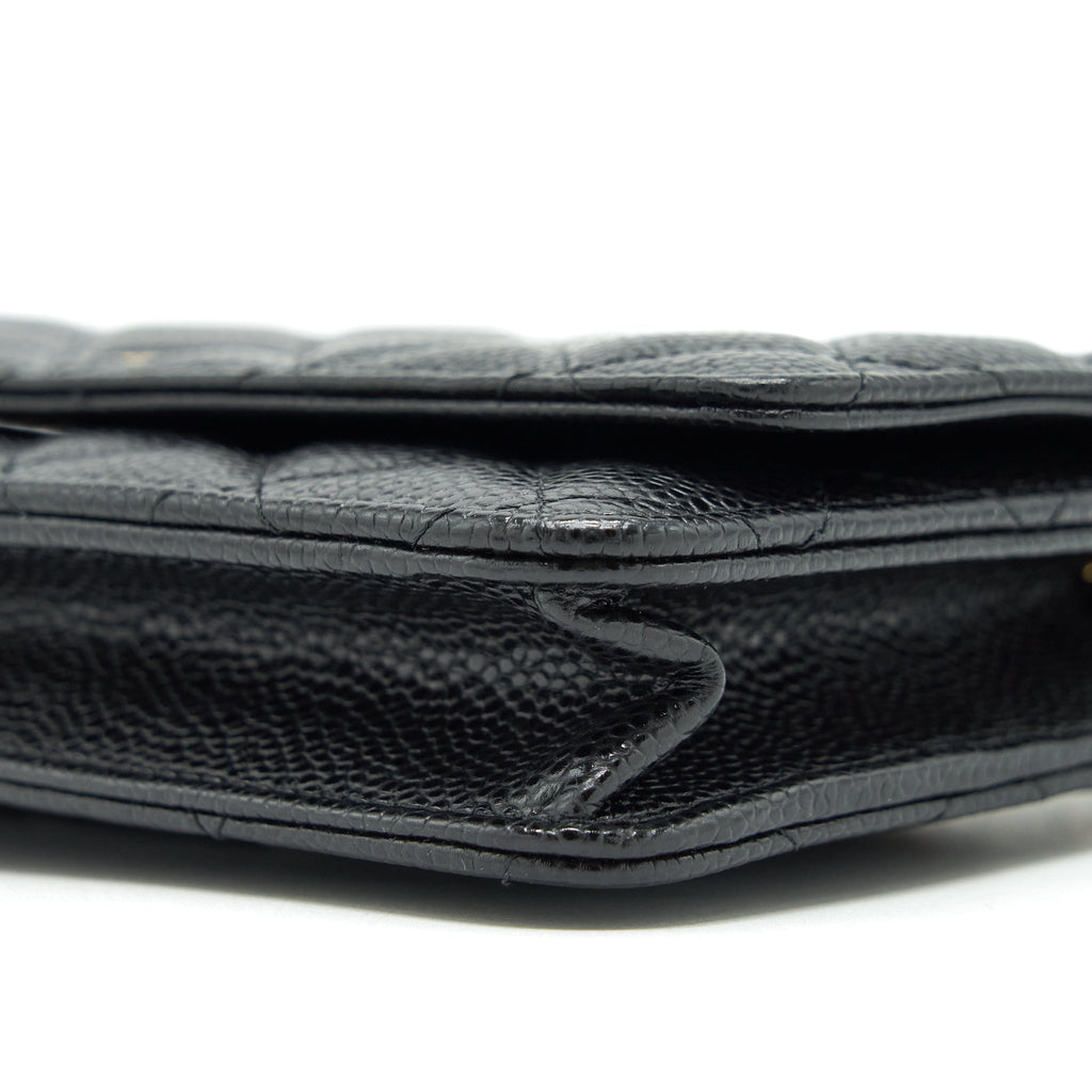 CHANEL CLASSIC WALLET ON CHAIN CAVIAR BLACK GHW
