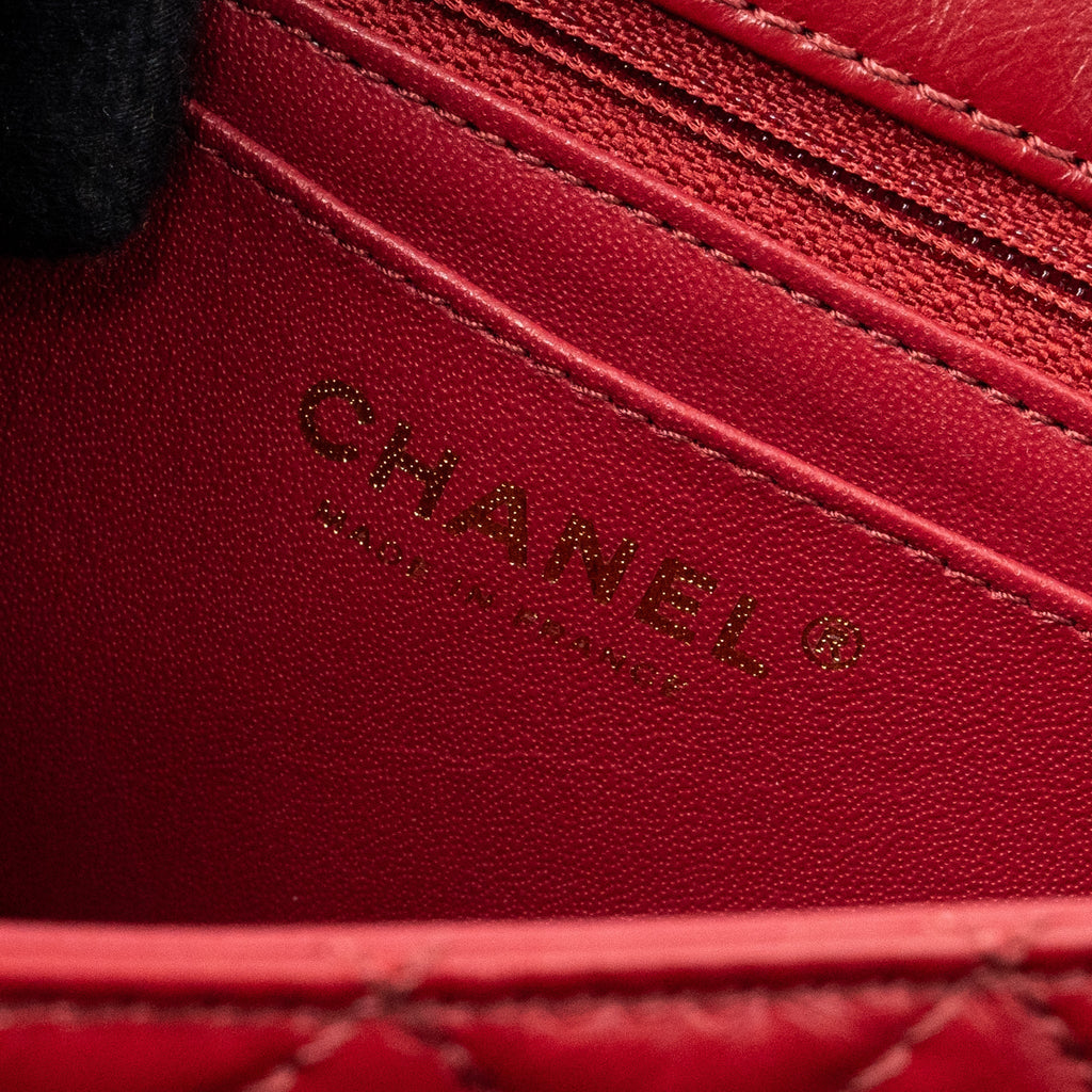 CHANEL MINI 2.55 REISSUE FLAP BAG AGED CALFSKIN RED GHW