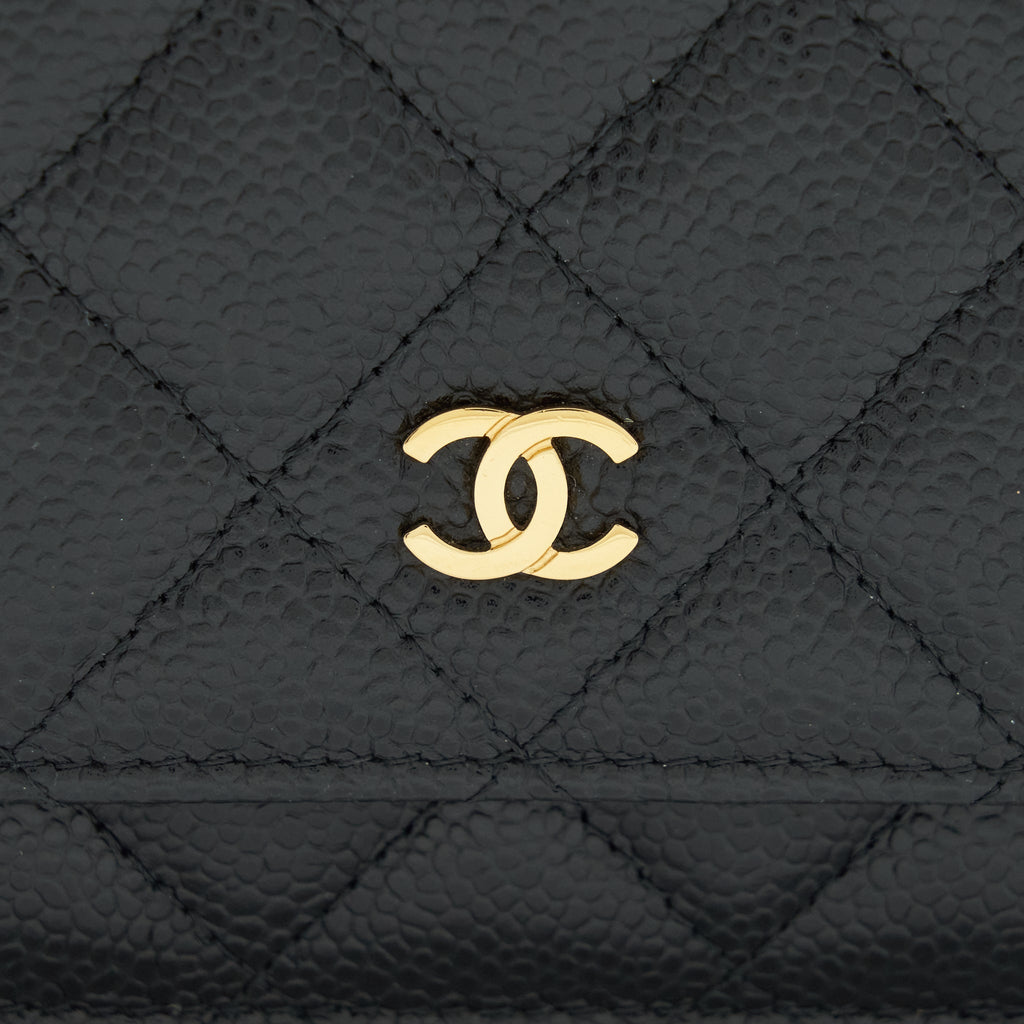 CHANEL CLASSIC WALLET ON CHAIN CAVIAR BLACK GHW