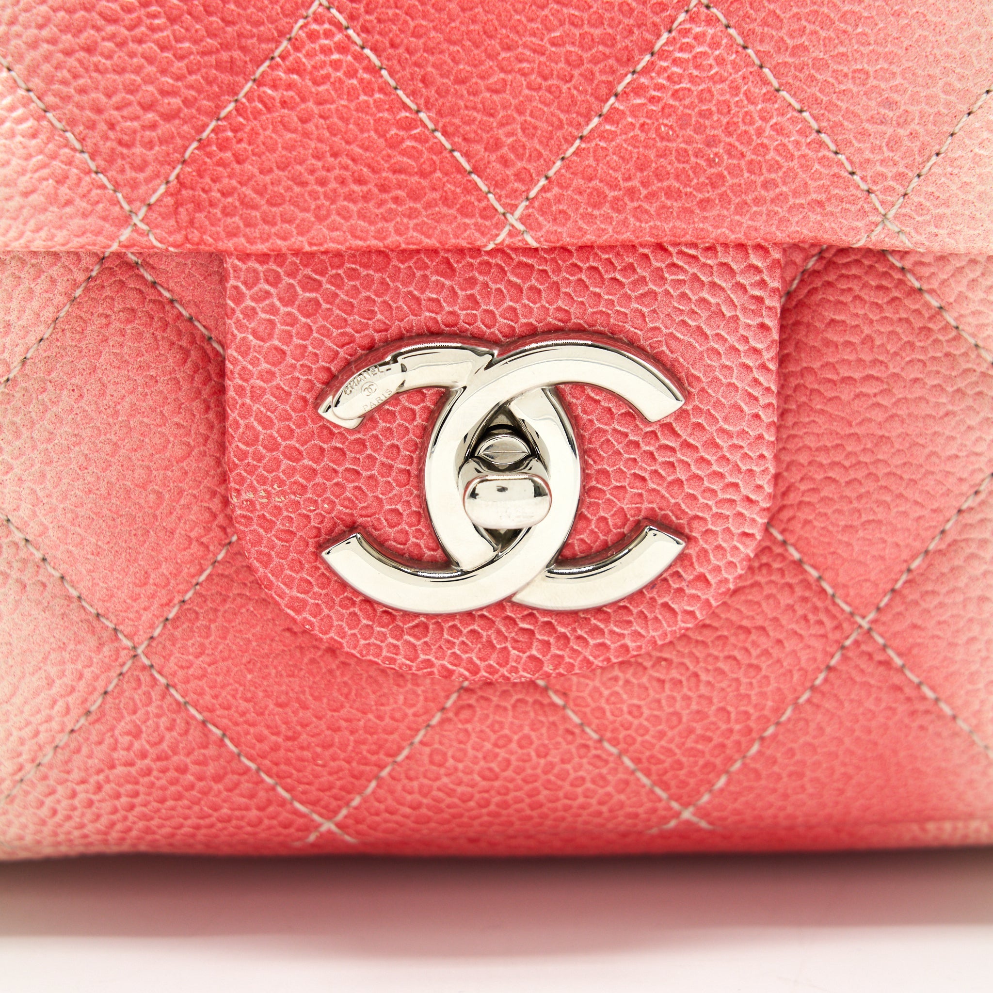 CHANEL MULTI COLOR CAVIAR LARGE FLAP BAG WITH SHW