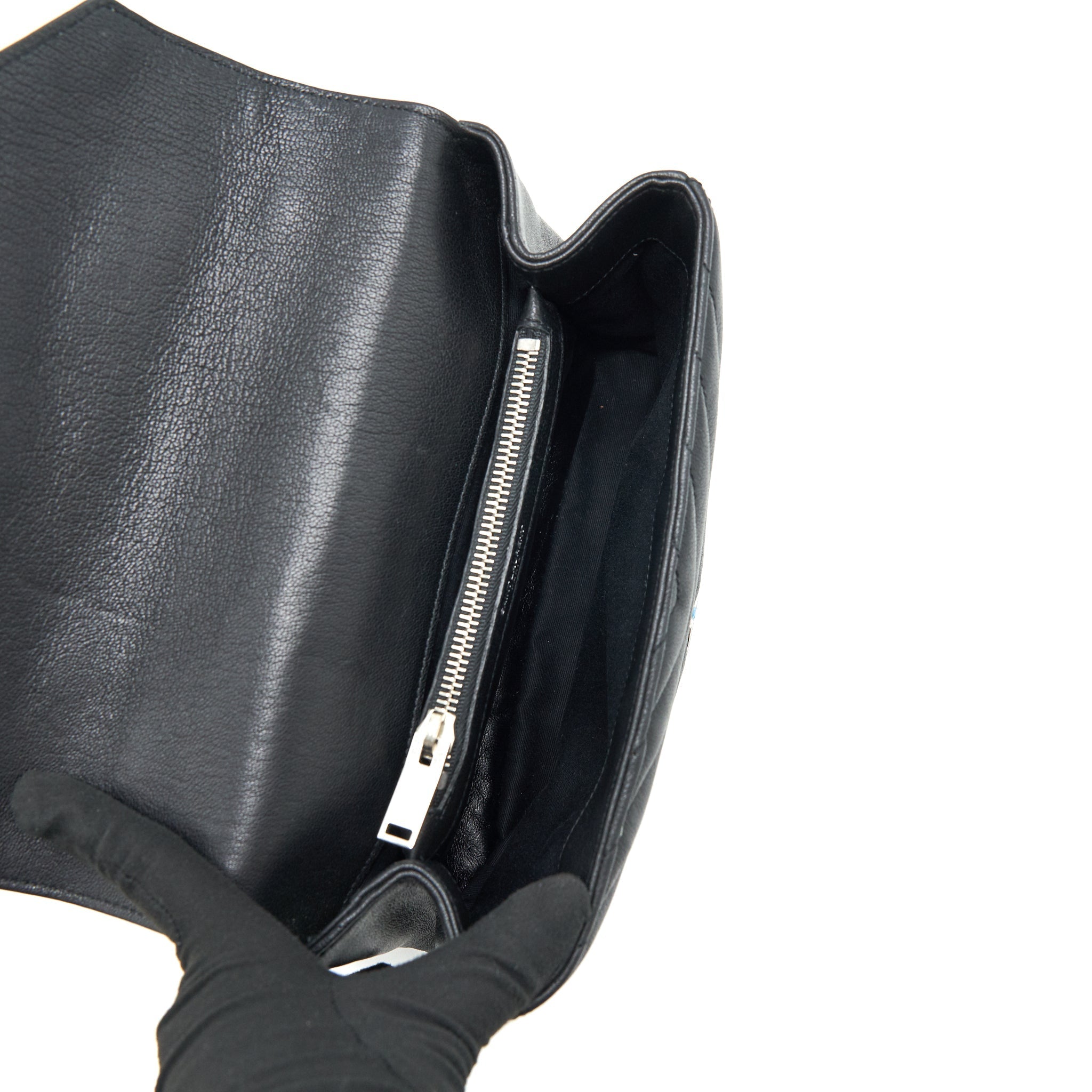 SAINT LAURENT COLLEGE BAG LIMITED EDITION BLACK RUTHENIUM HARDWARE