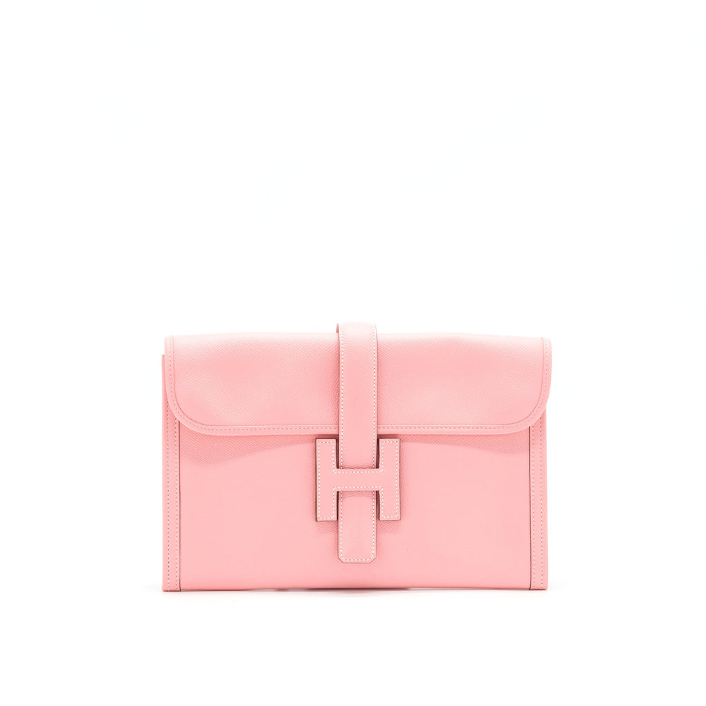 HERMES JIGE 29 PM CLUTCH 1Q ROSE COFETTI EPSOM LEATHER