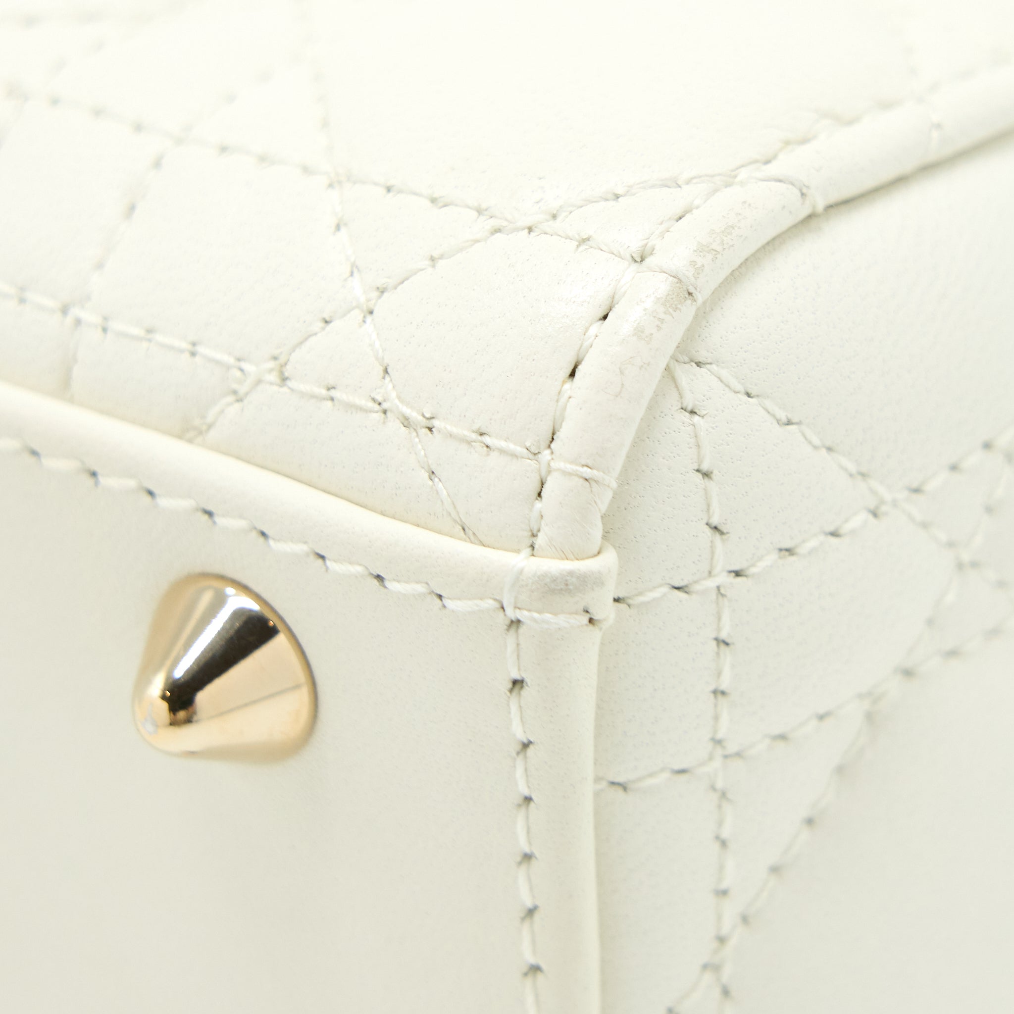 DIOR SMALL LADY DIOR LAMBSKIN WHITE LGHW