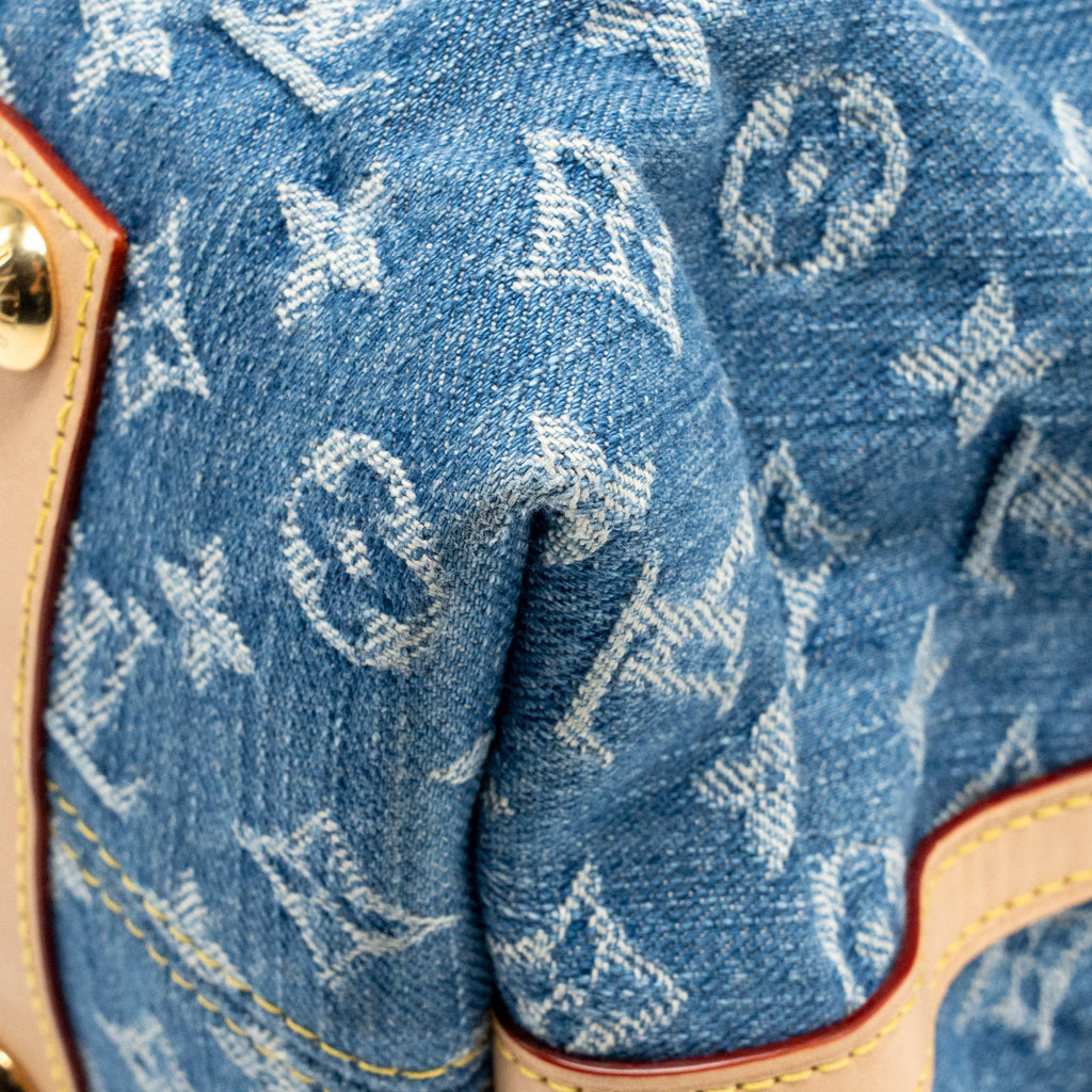 LOUIS VUITTON CARRYALL MM MONOGRAM DENIM BLUE GHW