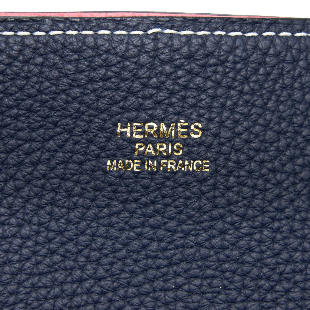 HERMES DOUBLE SENS 36 BAG CLEMENCE BLUE NUIT/ROSE AZALEE