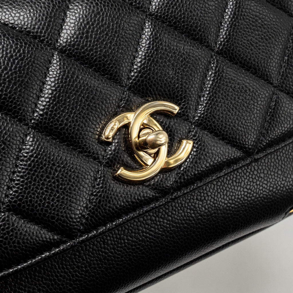 CHANEL SMALL BUSINESS AFFINITY CAVIAR BLACK LGHW