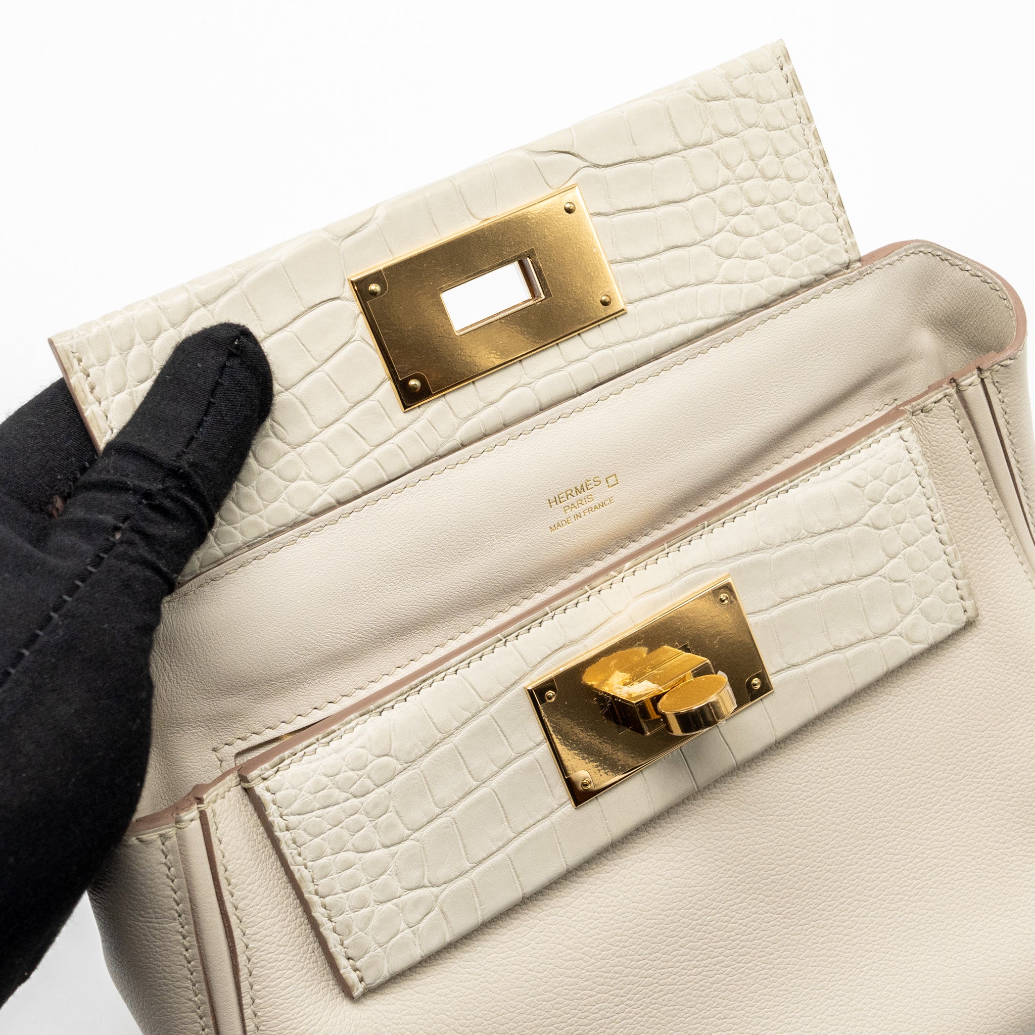 HERMES 24/24 2424-21 TOUCH EVERCOLOR /ALLIGATOR /SWIFT BETON GHW