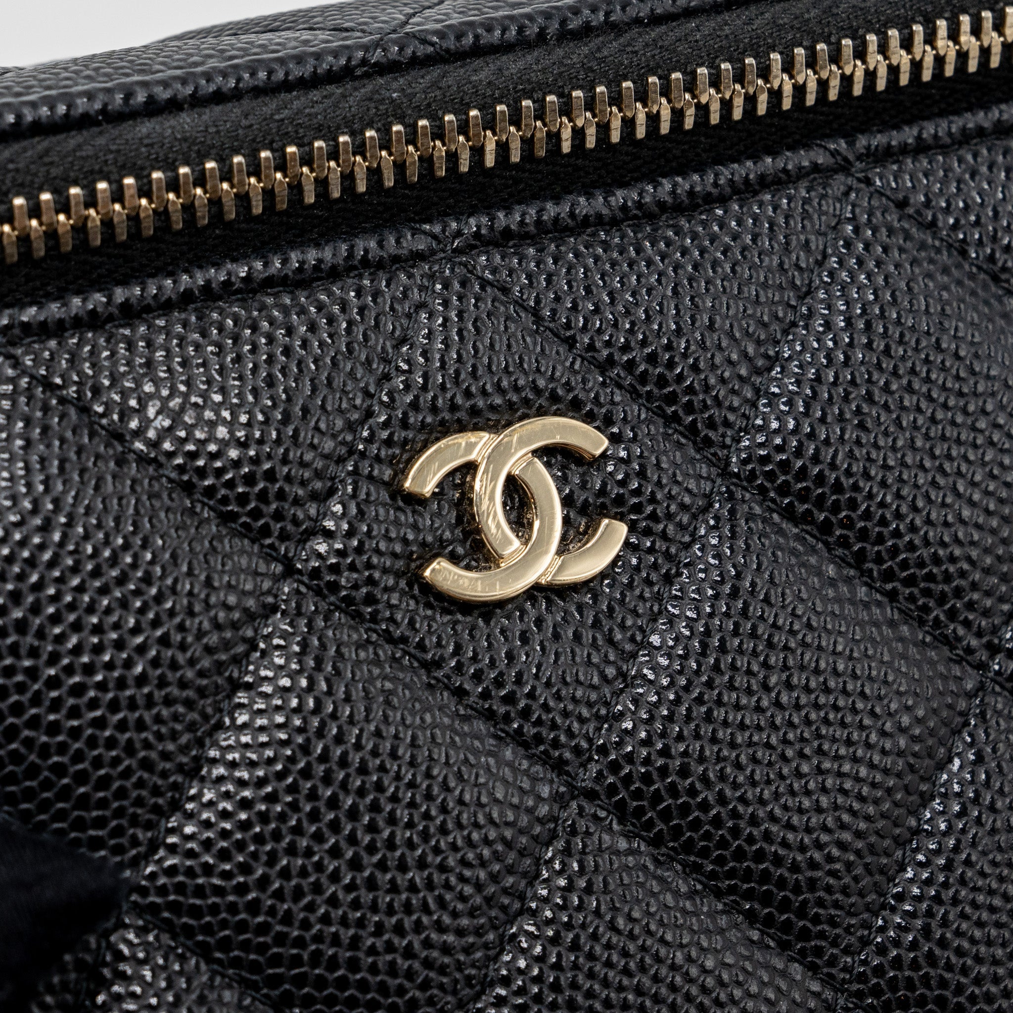 CHANEL LONG VANITY CASE CAVIAR BLACK LGHW