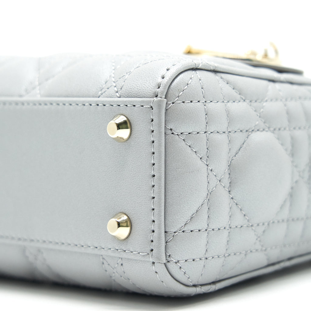 CHRISTIAN DIOR MINI LADY DIOR LIGHT GREY
