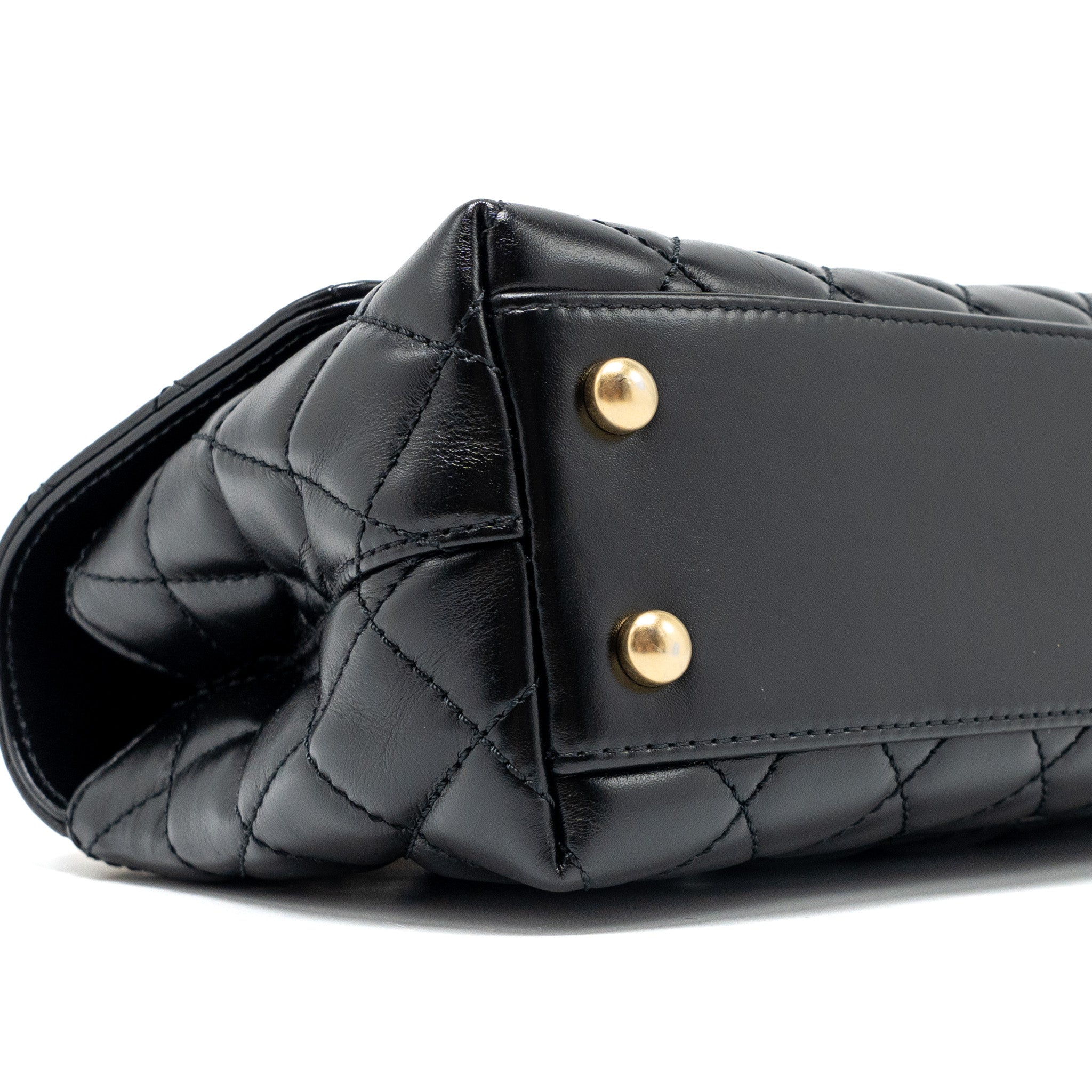 CHANEL SMALL COCO HANDLE LIMITED EDITION SMOOTH CALFSKIN BLACK GHW(MICROCHIP)