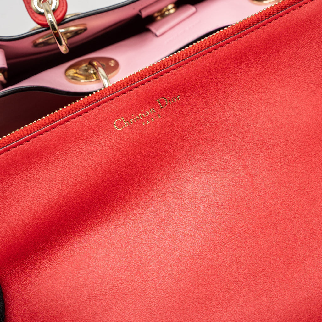 DIOR DIORISSIMO BAG CALFSKIN RED/ PINK LGHW