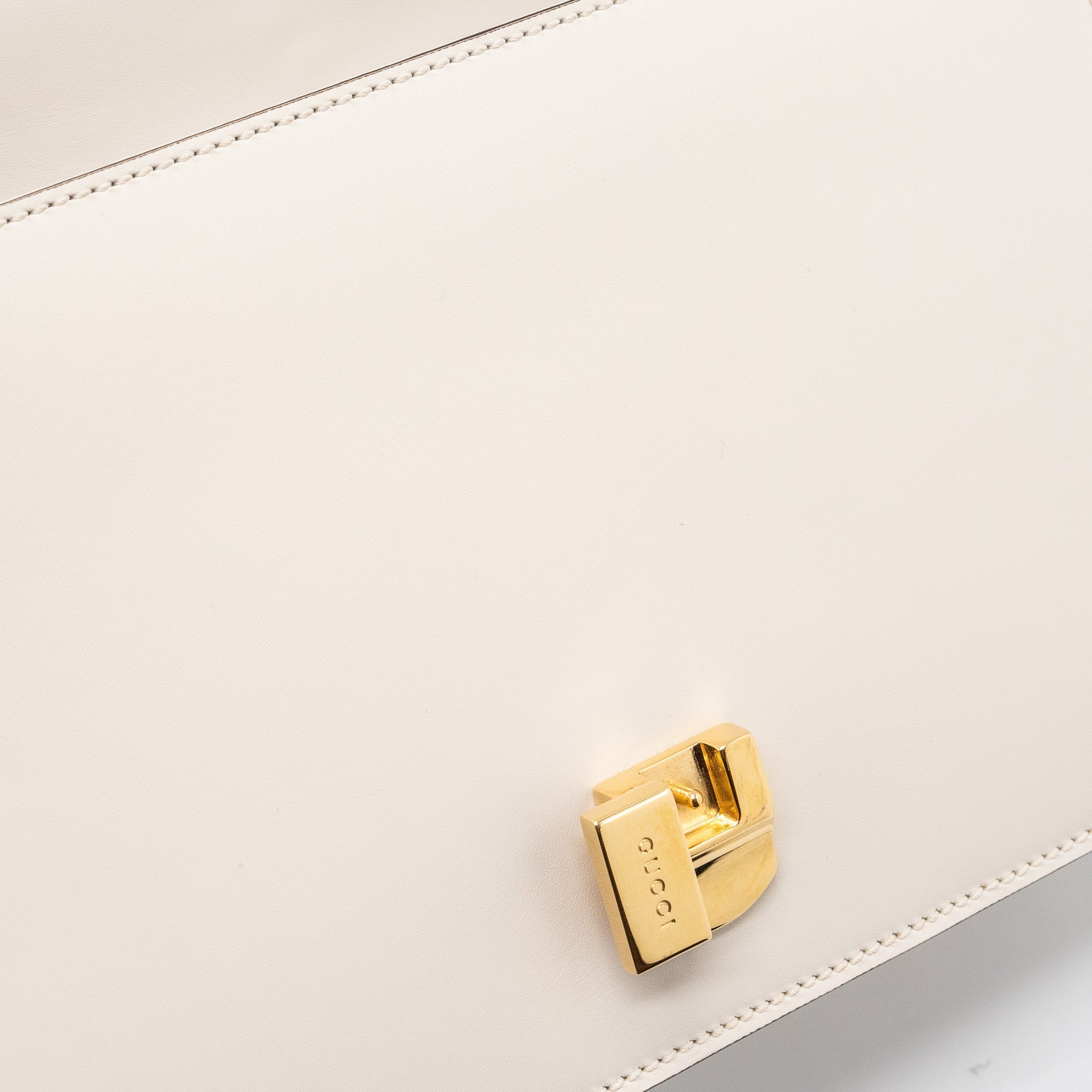 GUCCI SYLVIE SHOULDER BAG CALFSKIN WHITE GHW