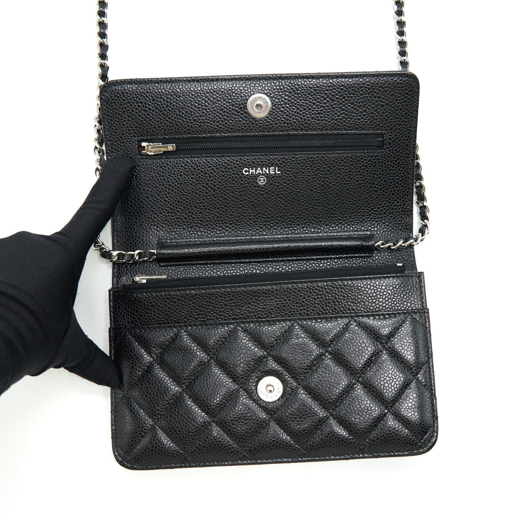CHANEL CLASSIC WALLET ON CHAIN CAVIAR BLACK SHW