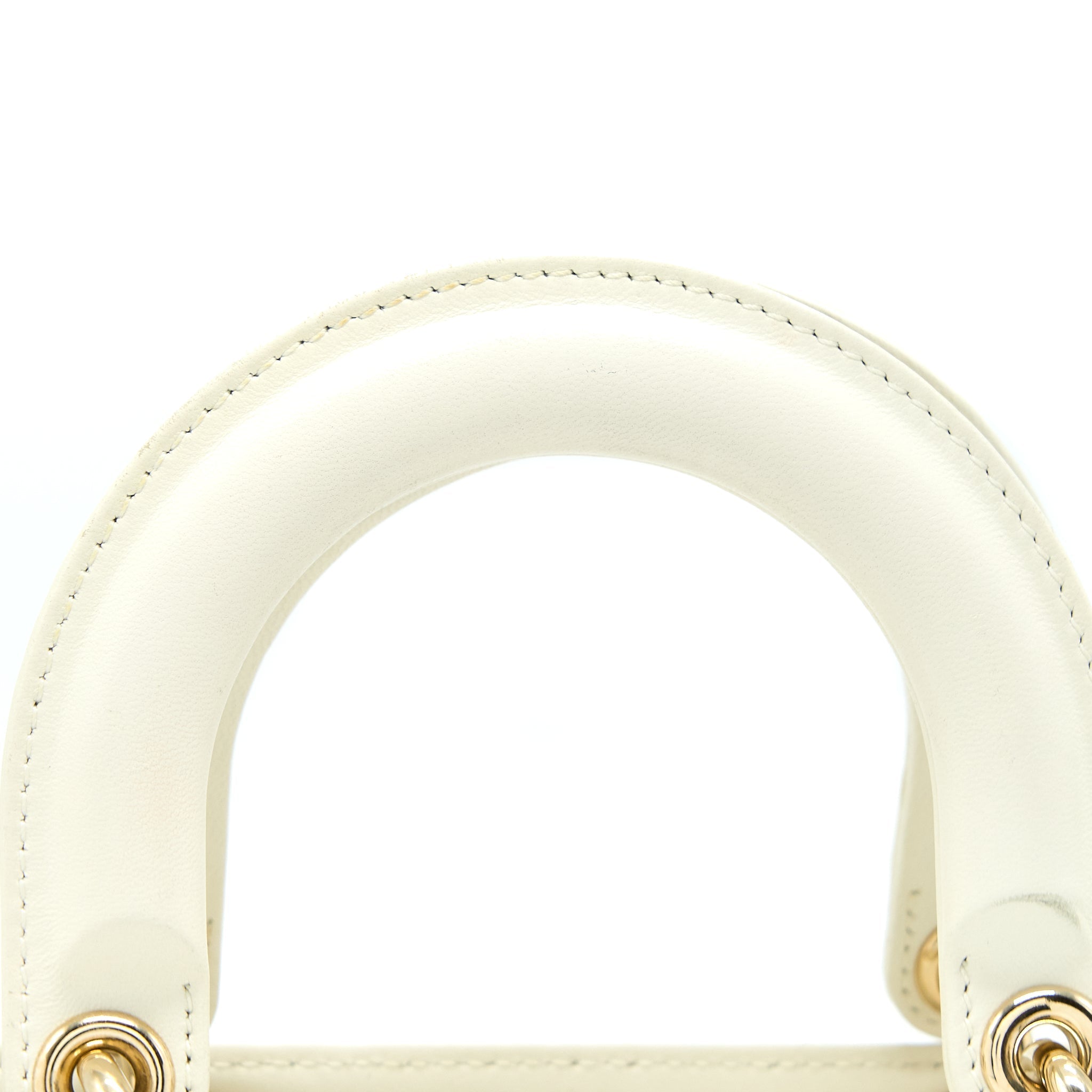 DIOR SMALL LADY DIOR LAMBSKIN WHITE LGHW