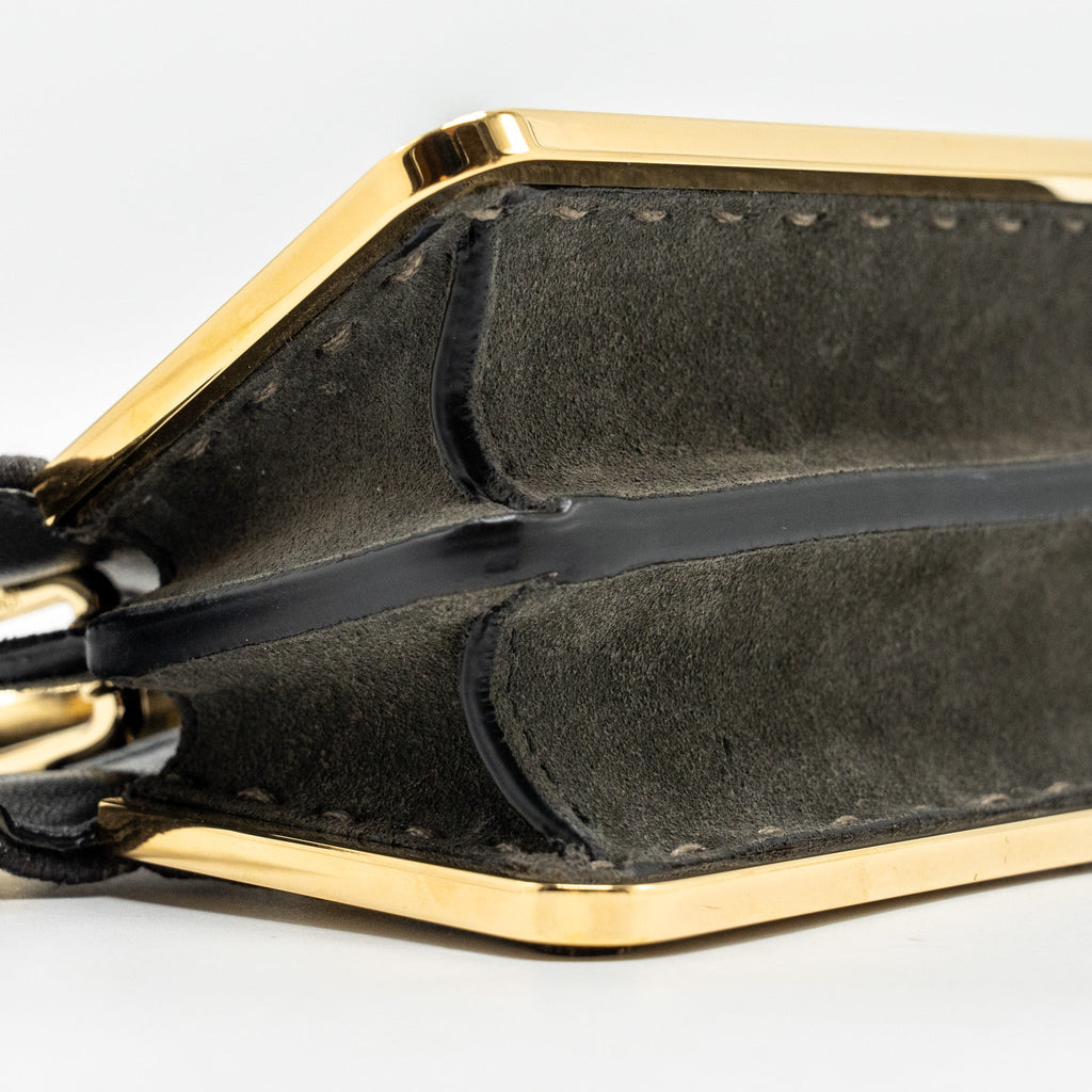 FENDI NANO PEEKABOO BAG FABRIC DARK GREY GHW