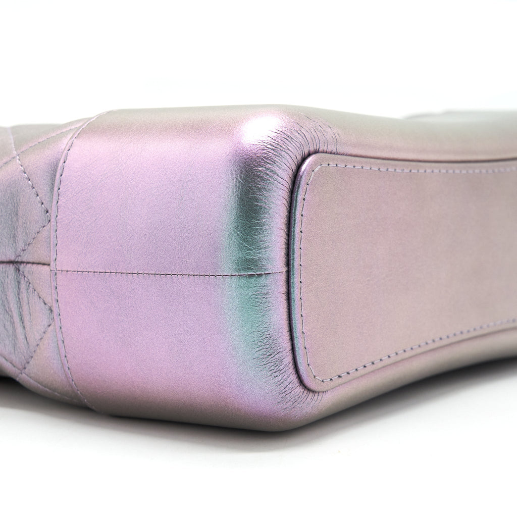 CHANEL LARGE GABRIELLE HOBO LAMBSKIN/CALFSKIN IRIDESCENT PURPLE RAINBOW COLOUR MULTICOLOUR HARDWARE