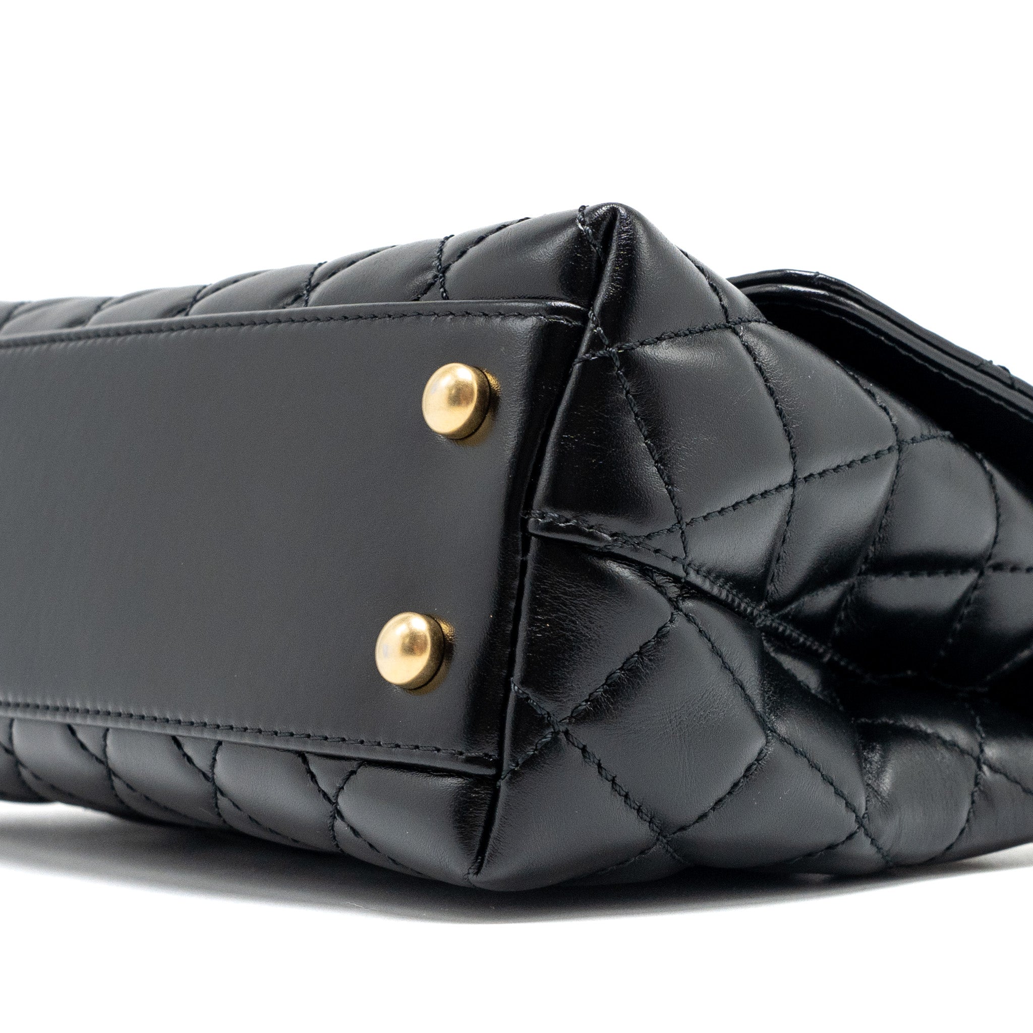 CHANEL SMALL COCO HANDLE LIMITED EDITION SMOOTH CALFSKIN BLACK GHW(MICROCHIP)