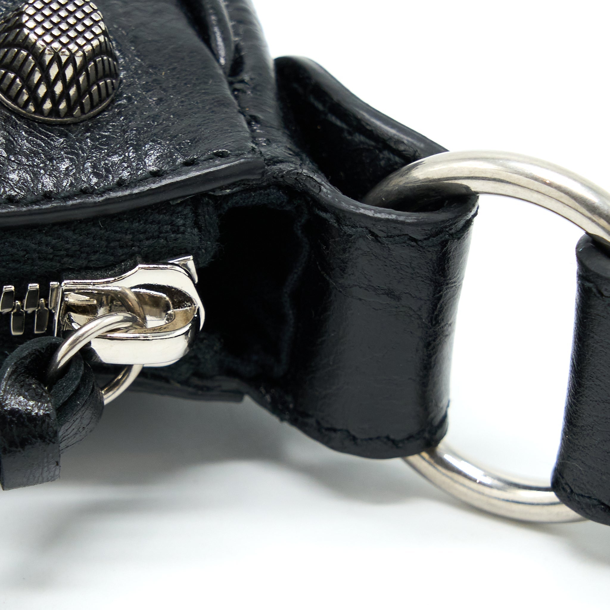 BALENCIAGA LE CAGOLE XS SHOULDER BAG ARENA LAMBSKIN BLACK SHW