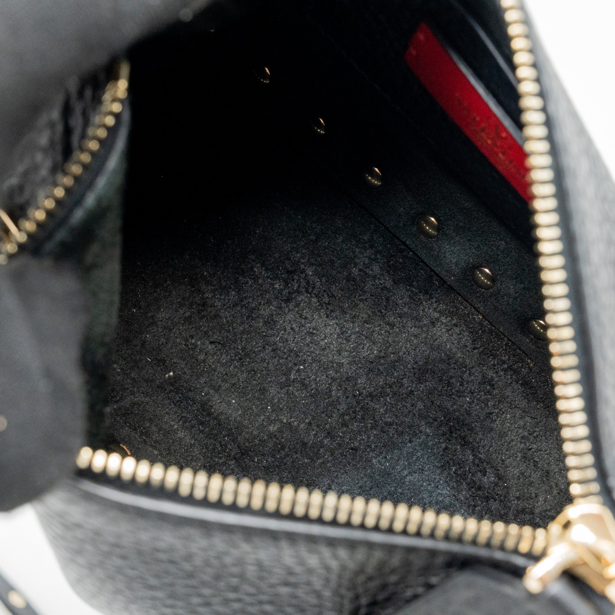 VALENTINO ROCKSTUD SMALL TOP HANDLE SHOULDER BAG CALFSKIN BLACK LGHW