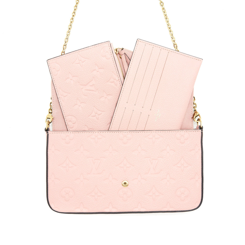 LOUIS VUITTON FELICIE POCHETTE MONOGRAM EMPREINTE ROSE POUDRE