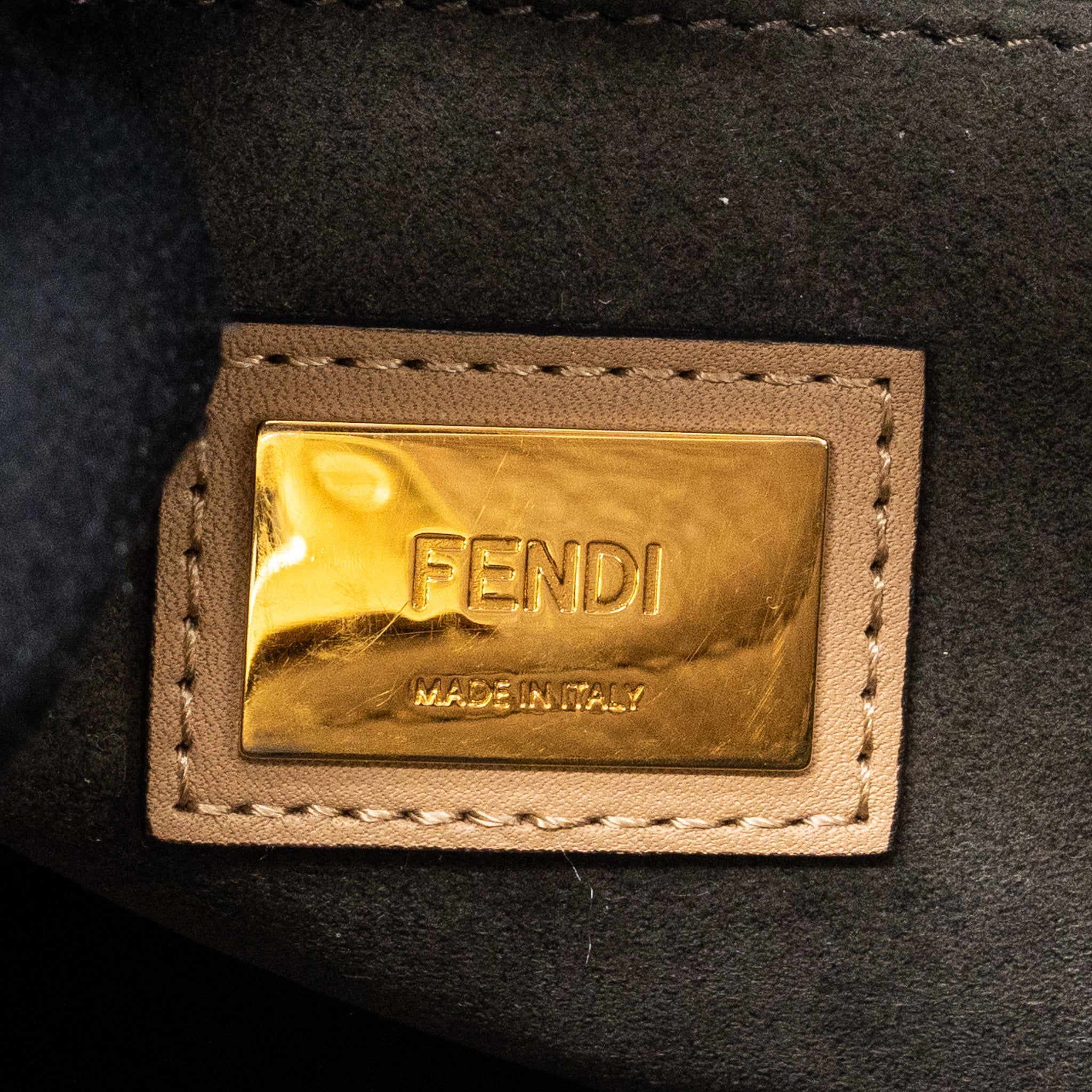 FENDI MEDIUM PEEKABOO CALFSKIN TOBACCO MULTICOLOUR HARDWARE