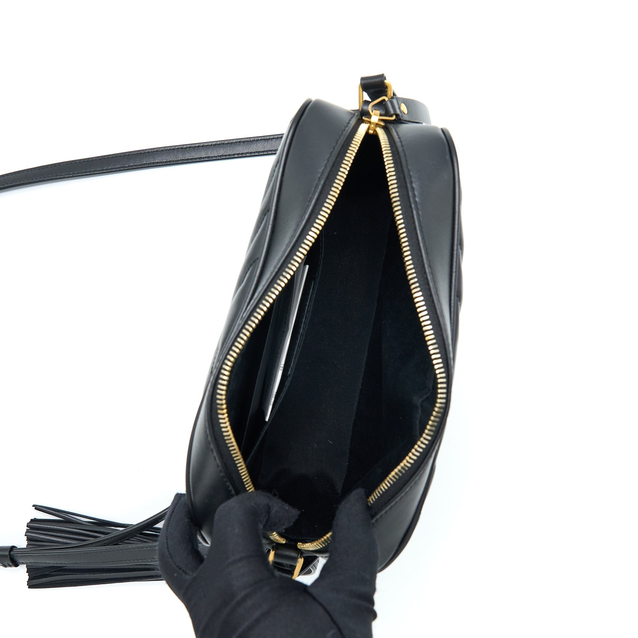 SAINT LAURENT/ YSL LOU CAMERA BAG CALFSKIN BLACK GHW