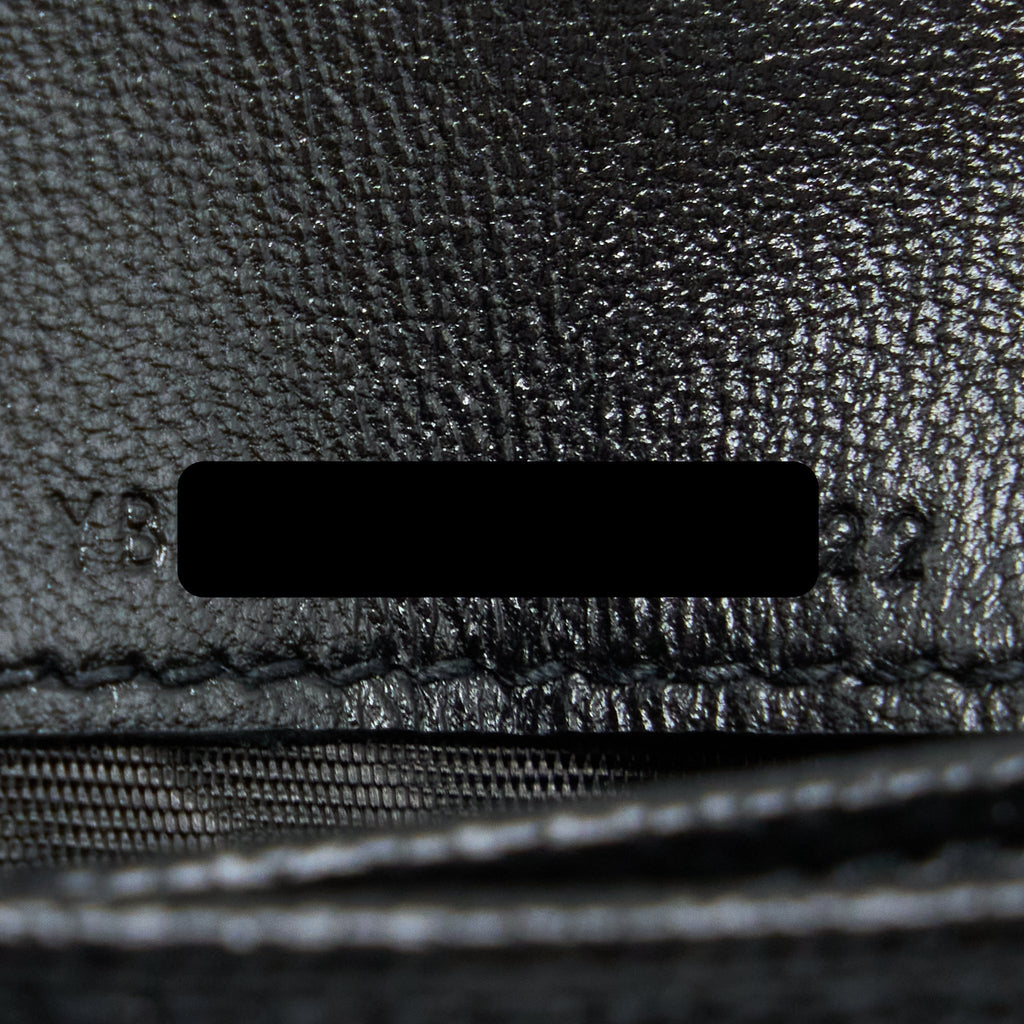 SAINT LAURENT / YSL PEBBLED LOGO PLAQUE CARDHOLDER GRAINED CALFSKIN BLACK GHW