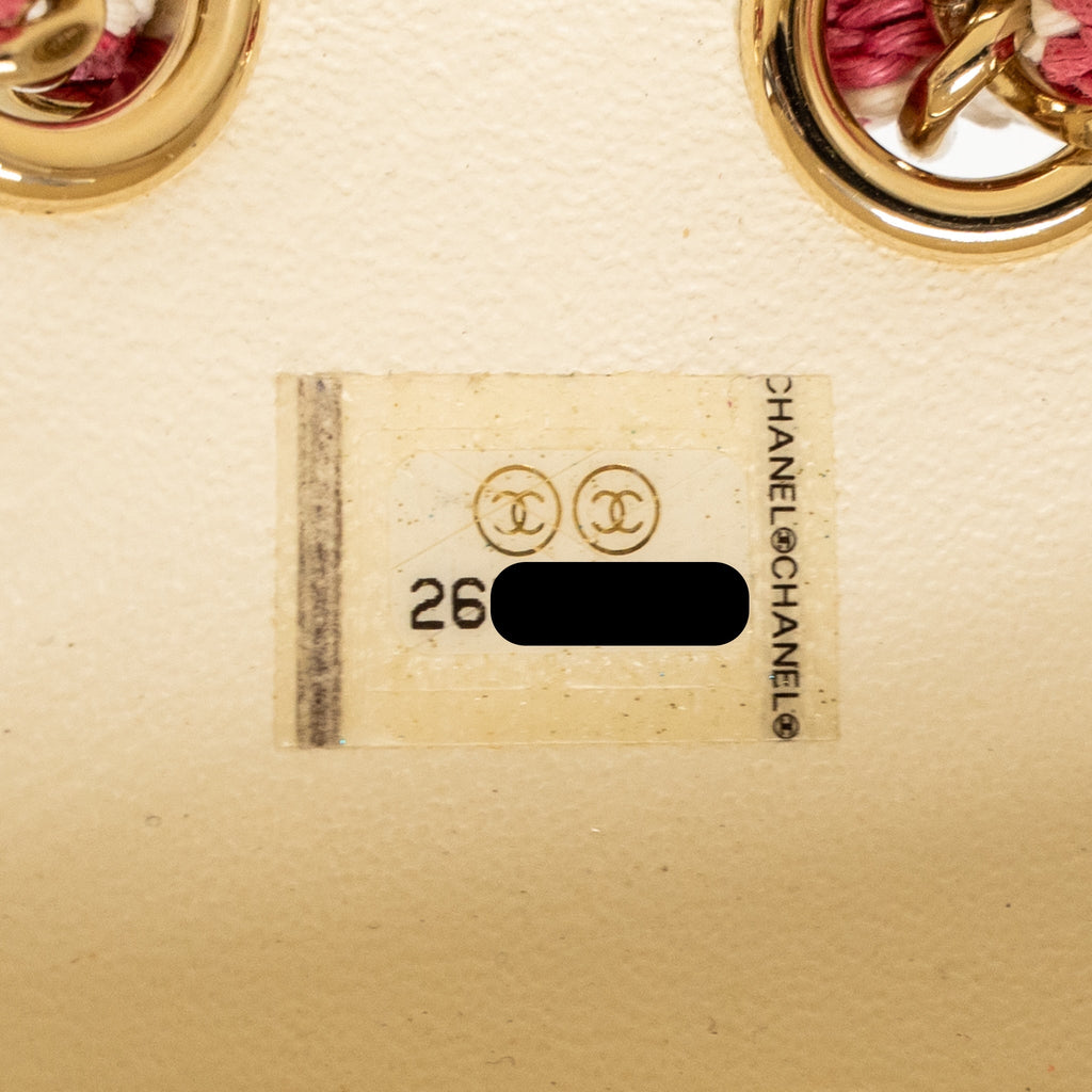 CHANEL 19C LA PAUSA LIFESAVER BAG LAMBSKIN/PVC PINK/WHITE LGHW