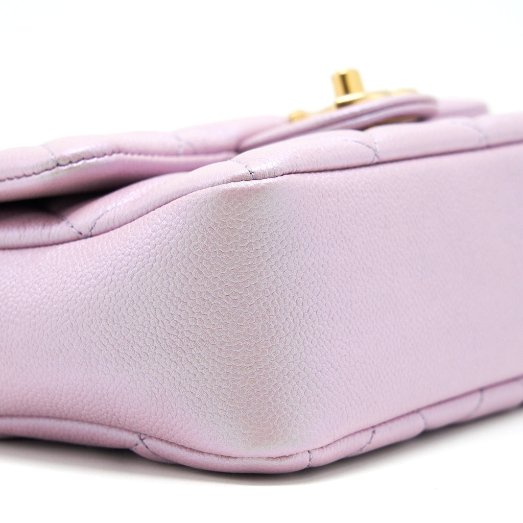 CHANEL 21K MY PERFECT MINI FLAP BAG CAVIAR PINK GHW (MICROCHIP)