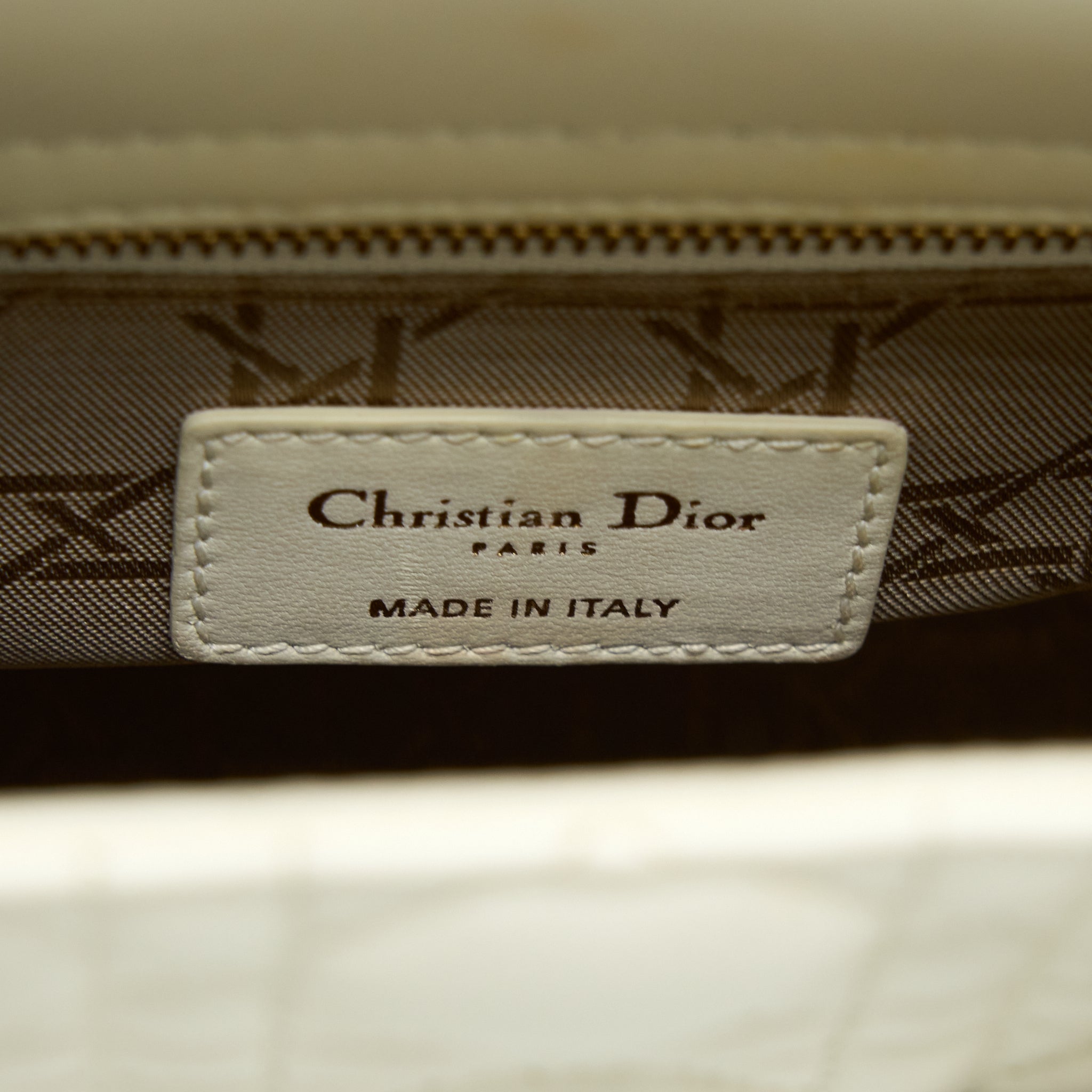 DIOR SMALL LADY DIOR LAMBSKIN WHITE LGHW