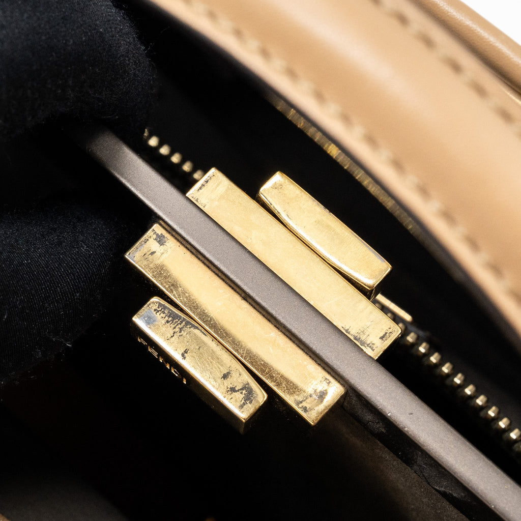 FENDI MEDIUM PEEKABOO CALFSKIN TOBACCO MULTICOLOUR HARDWARE