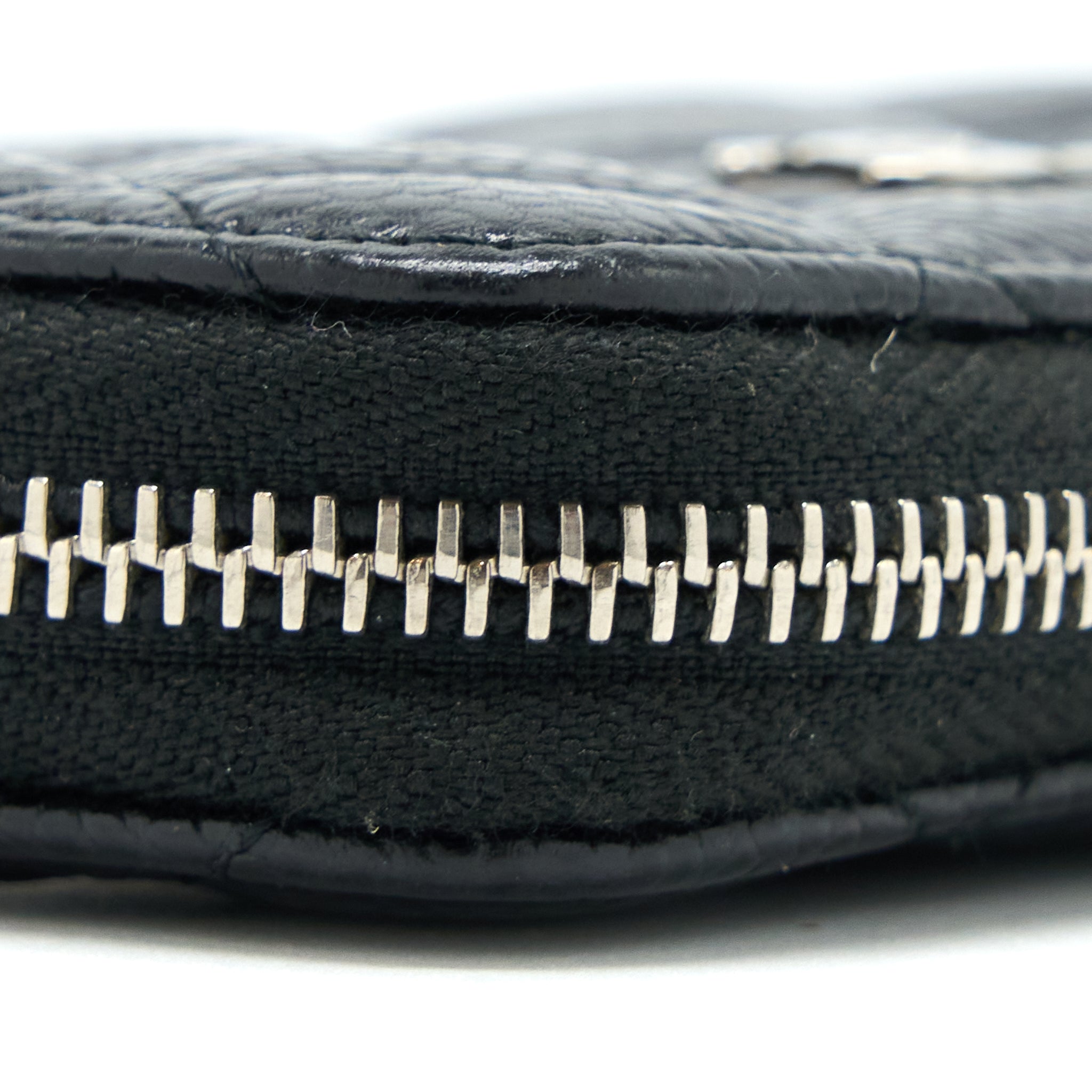 CHANEL SMALL ZIP CARD HOLDER CAVIAR BLACK SHW