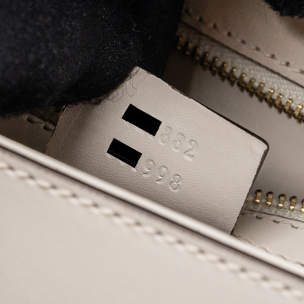GUCCI SYLVIE SHOULDER BAG CALFSKIN WHITE GHW