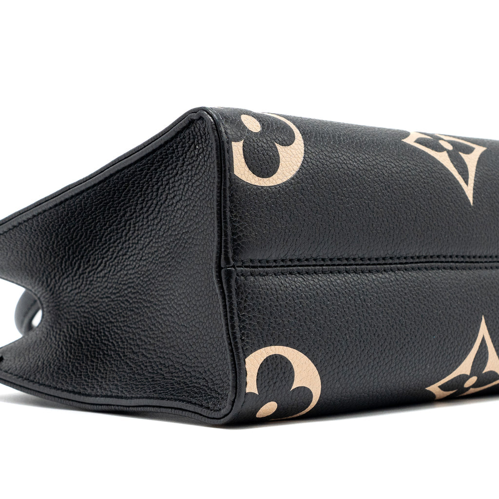 LOUIS VUITTON ONTHEGO PM BICOLOUR MONOGRAM EMPREINTE BLACK/BEIGE GHW