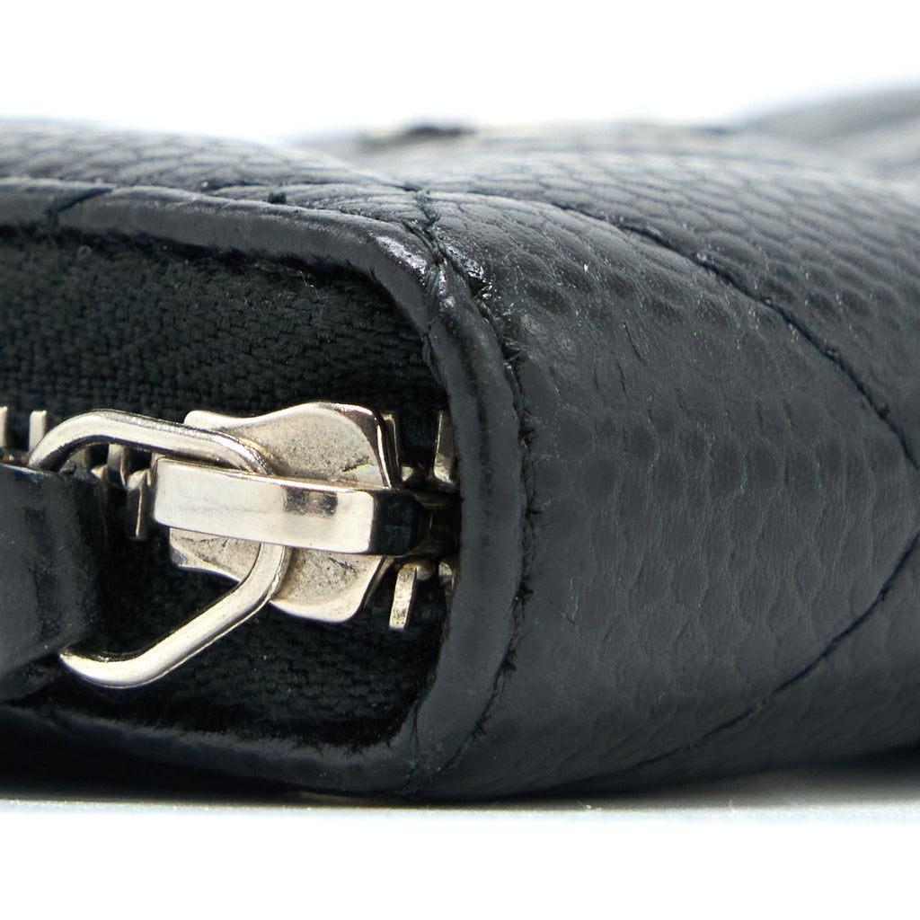 CHANEL SMALL ZIP CARD HOLDER CAVIAR BLACK SHW
