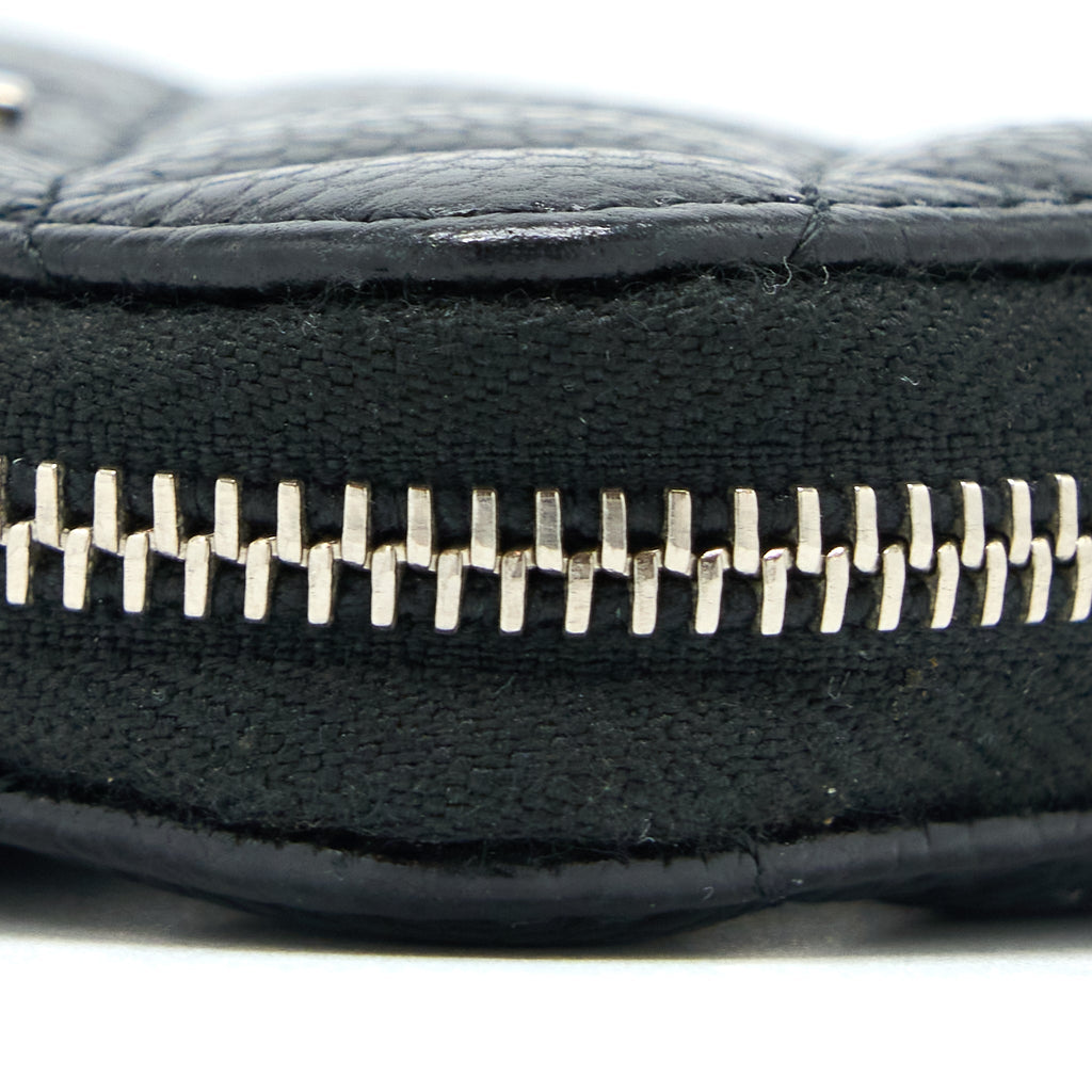 CHANEL SMALL ZIP CARD HOLDER CAVIAR BLACK SHW