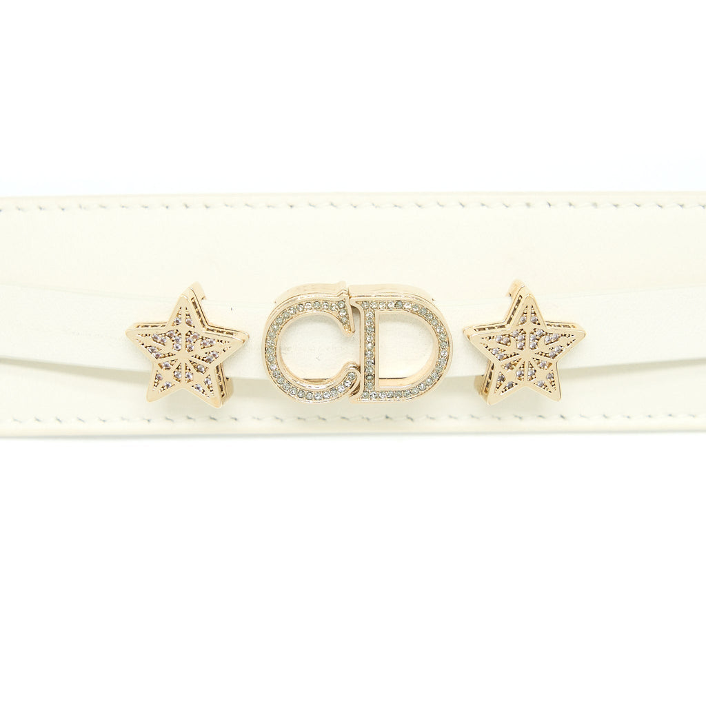 DIOR SMALL LADY DIOR LAMBSKIN WHITE LGHW