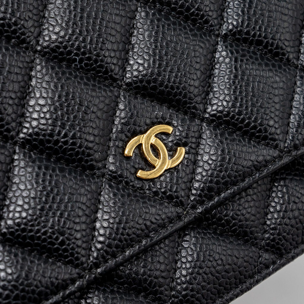 CHANEL CLASSIC WALLET ON CHAIN BLACK CAVIAR BLACK GHW