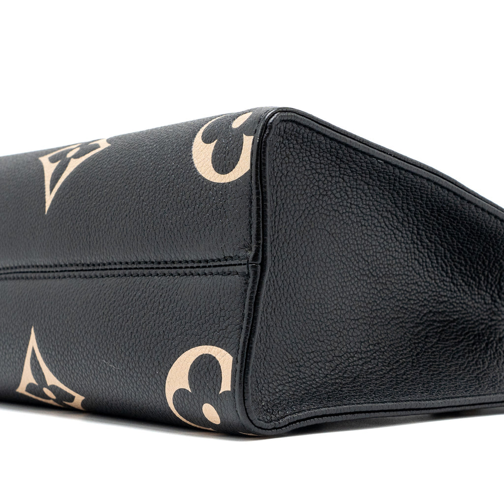 LOUIS VUITTON ONTHEGO PM BICOLOUR MONOGRAM EMPREINTE BLACK/BEIGE GHW
