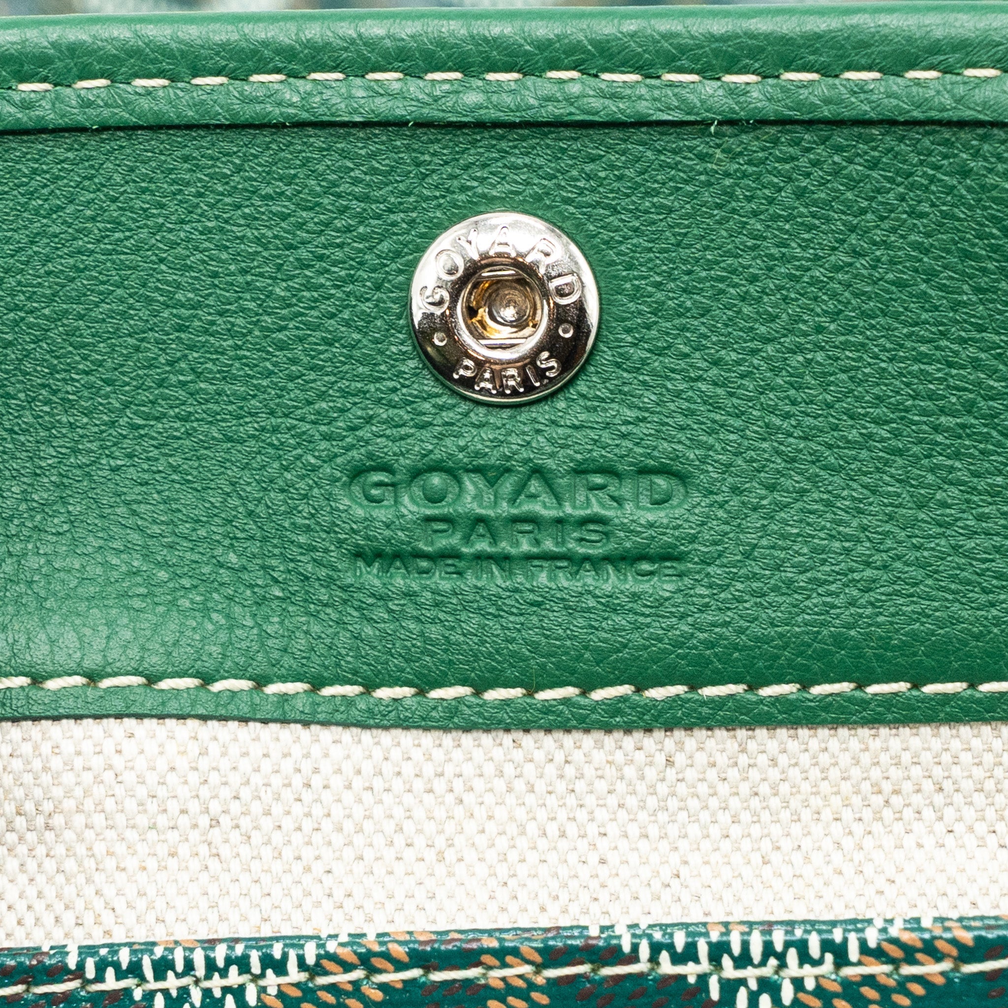 GOYARD MINI ANJOU TOTE BAG CANVAS / CALFSKIN GREEN SHW